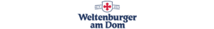 Das farbige Logo des Weltenburger am Dom mit seinem traditionellen Kreuz.