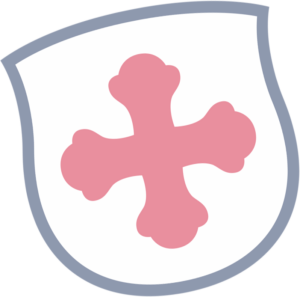 Das farbige Wappen des Klosters Weltenburg mit seinem traditionellen Kreuz.