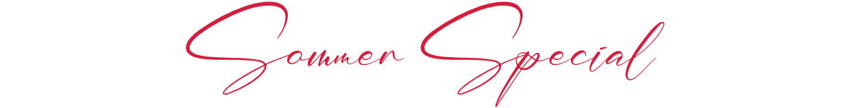 Grafik mit dem roten, geschwungenen Schriftzug "Sommer Special".